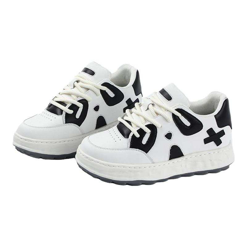 NIANZOUSUO Cow Split Leather Slip Resistant, Abrasion Resistant, Height Increasing Low top Casual Shoes Unisex