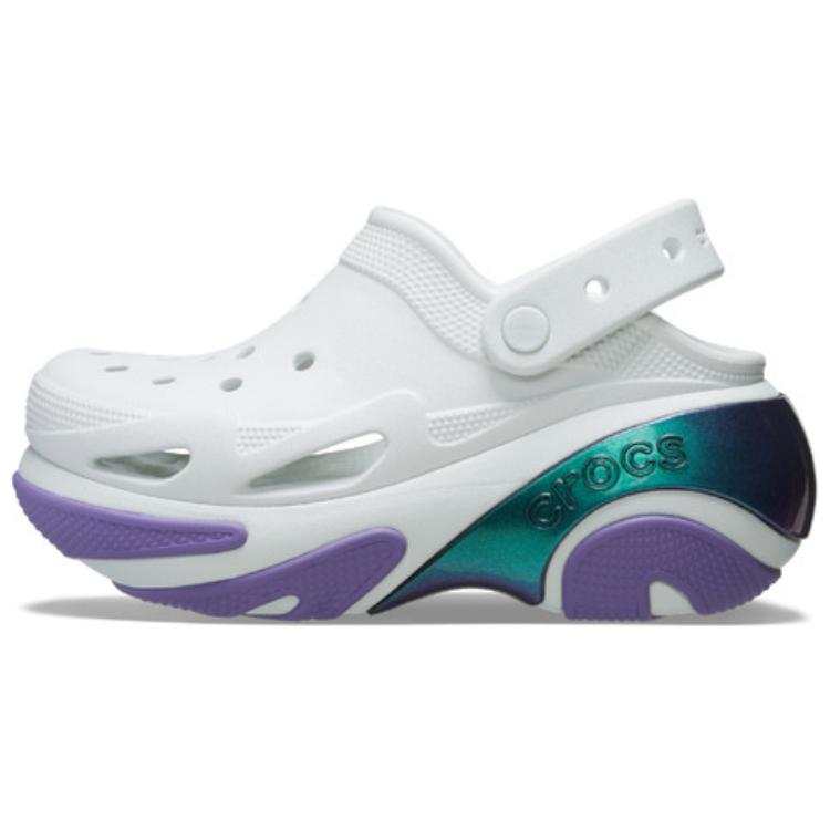 Crocs Crocs Bubble Crush Reflector Clogs Unisex White Purple