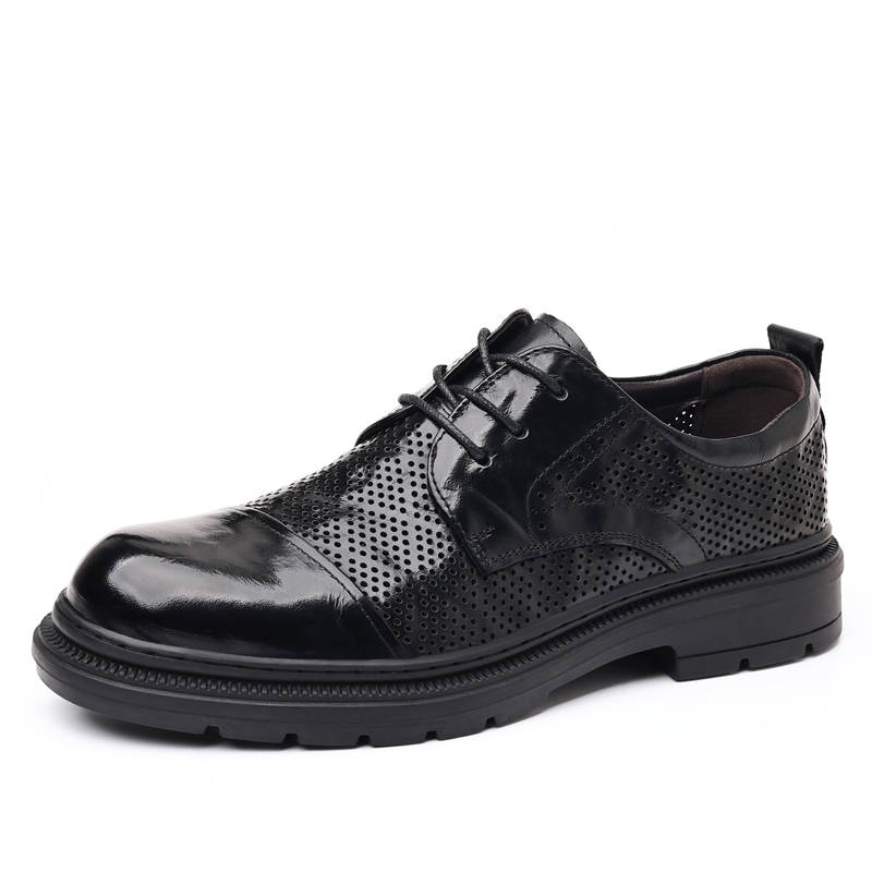 LUOMAIKE Casual Leather Shoes Men's Low Top Black/Brown