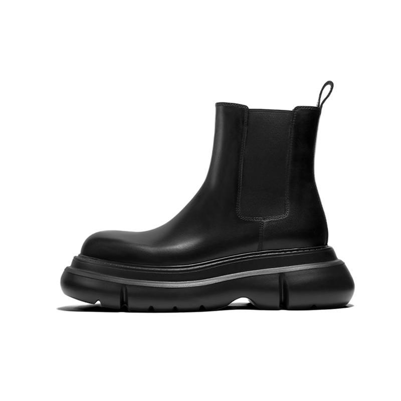 Viplander Top Grain Cow Leather 16.5cm Chelsea Boots 7.5cm Men's Black