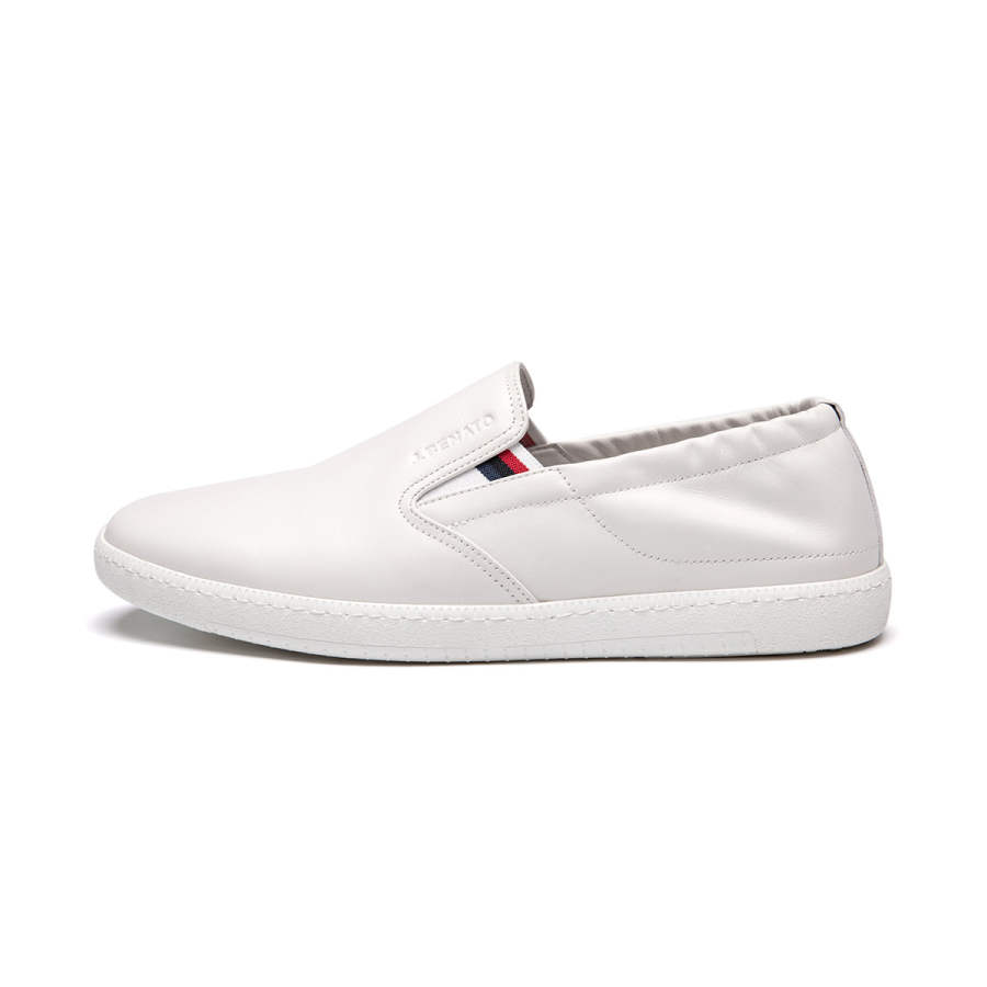 J.BENATO Cow Leather Casual Shoes Men's White
