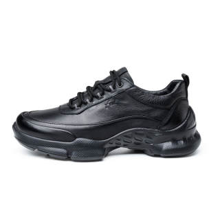 FED Cow Leather Lightweight Low top Casual Shoes Men's Black