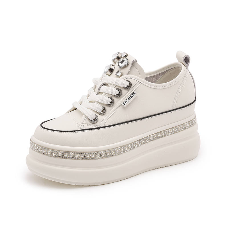 MILANLIANGE Height Increasing Balance Abrasion Resistant Low top Skateboard Shoes 8cm Women's