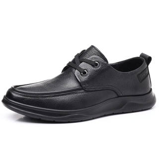 GZZ Men's Casual Shoes Men's Low Top Black/Brown