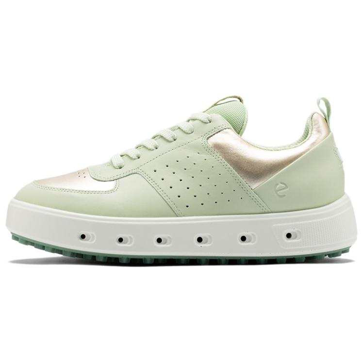 Ecco Street 720 Series Cow Leather Minimalist Fashion Low top Golf Shoes Women's Green
