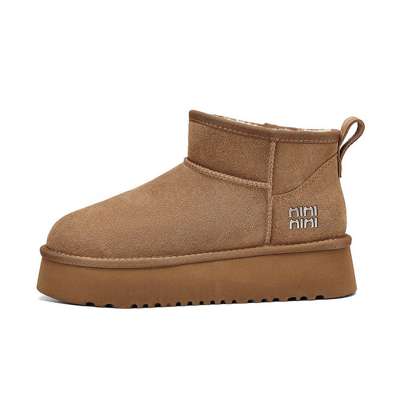JOSINY Cow Split Leather Thermal Waterproof Abrasion Resistant Height Increasing Slip Resistant