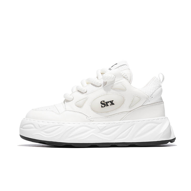 MOERBAI Wave Runner OG Collection Top Grain Cow Leather Low top Stylish Skateboarding Shoes Unisex White