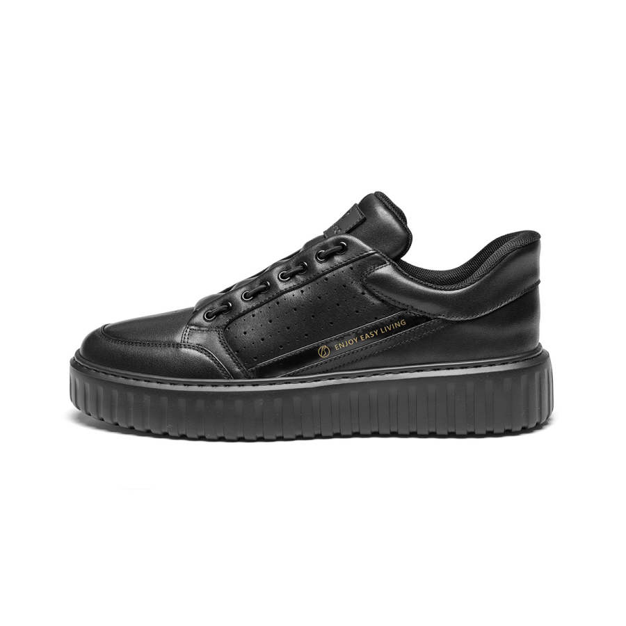 J.BENATO Cow Leather Lightweight Low top Skateboard Shoes Men's