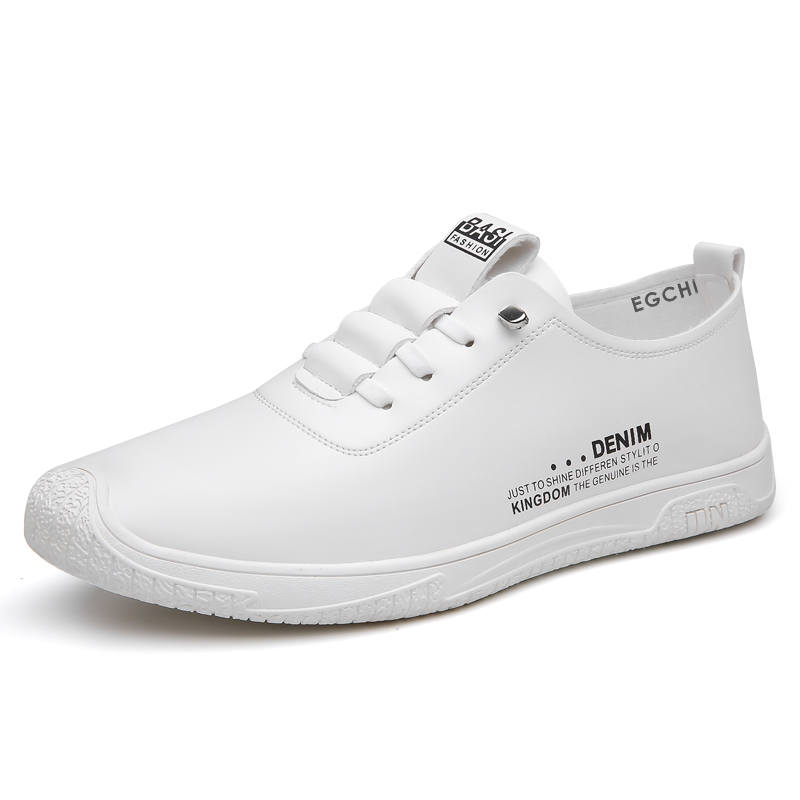 EGCHI Men's Casual Shoes Men's Low Top Black, White