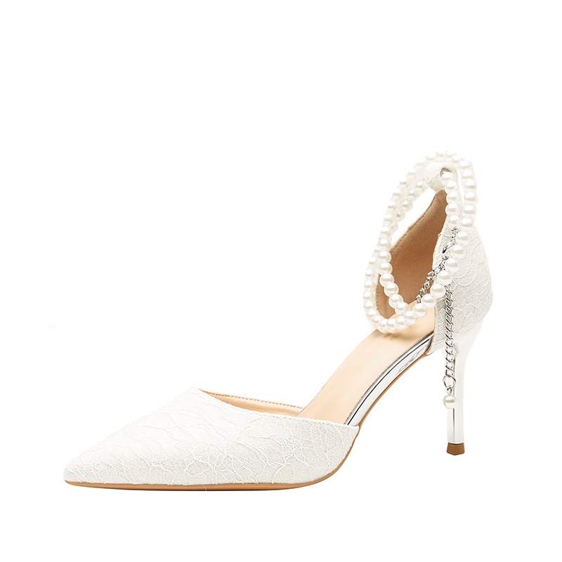 RoseDoris Slim Heel High Heels Women's White