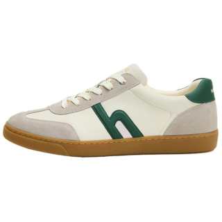HAZZYS Cow Split Leather Low top Skateboard Shoes Men's Beige Green