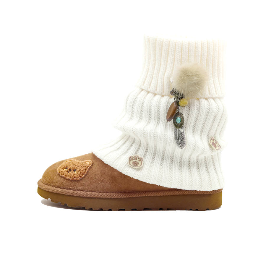 UGG CLASSIC MINI Velvet Star Sleep Sheepskin Thermal Abrasion Resistant Short Snow Boots Women's Chestnut