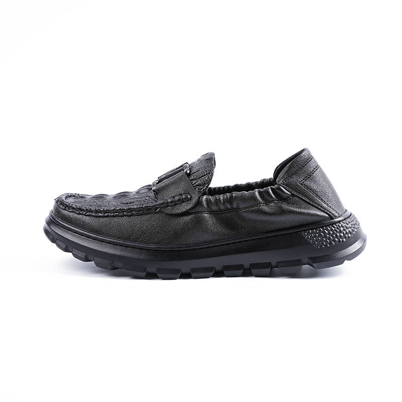 MOXU Cow Split Leather Loafers Men's Black