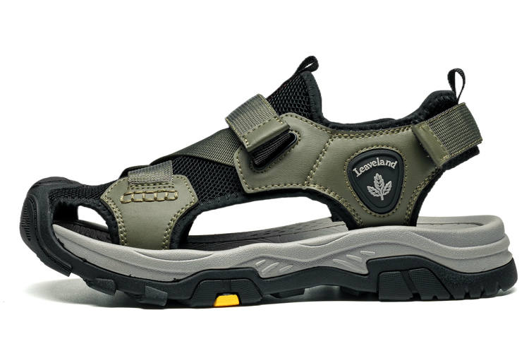 LEAVELAND River Trekking Shoes Men's Black/Black Green