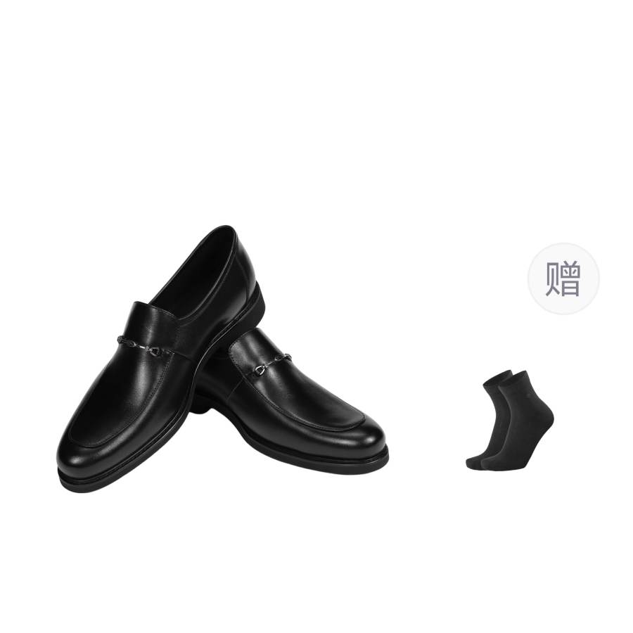 GOLDLION Top Grain Cow Leather Casual Shoes Men's Black