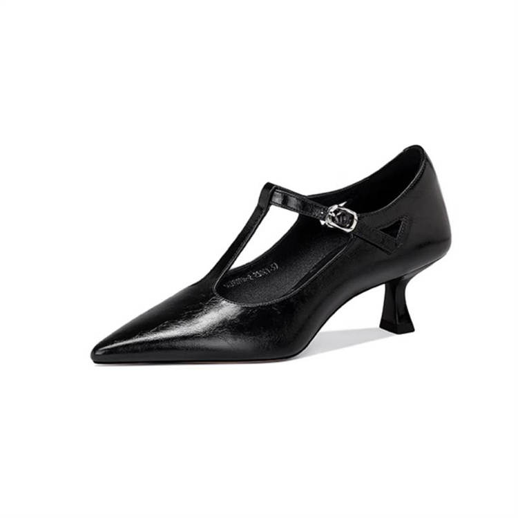 JESSICA SOPHIA Top Grain Cow Leather Slim Heel High Heels 4.5cm Women's