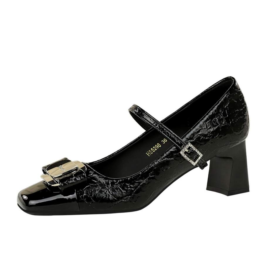 Bamiti Like Walking On A Level Surface Chunky Heel Mary Jane Shoes 5CM Women's