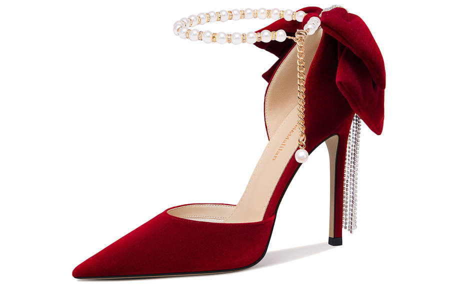 Lily Wei Slim Heel High Heels Women's Red