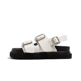 LAOMIAO Cow Split Leather Beach Sandals 4.5cm Women's