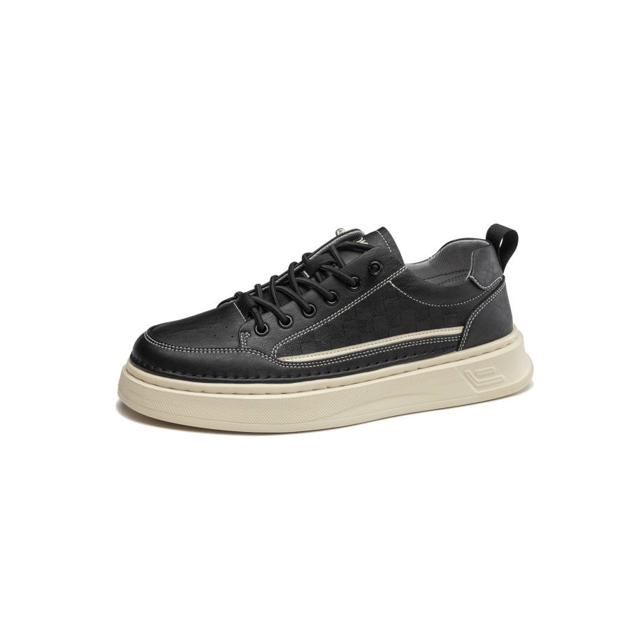 AOKANG Synthetic Leather Slip Resistant Slip Resistant Low top Skateboard Shoes Men's Black