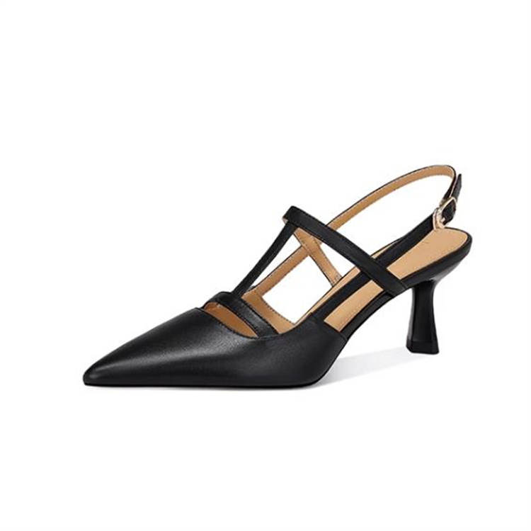 JESSICA SOPHIA Sheepskin Slim Heel High Heels 6.5cm Women's Black