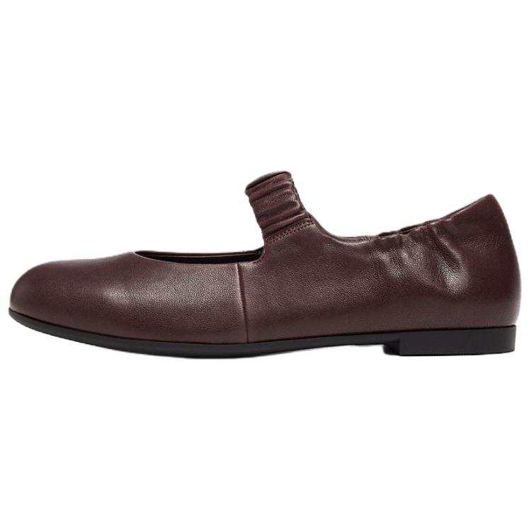 Staccato Phoenix Tree Journal Sheepskin Flat Mary Jane Shoes 1CM Women's