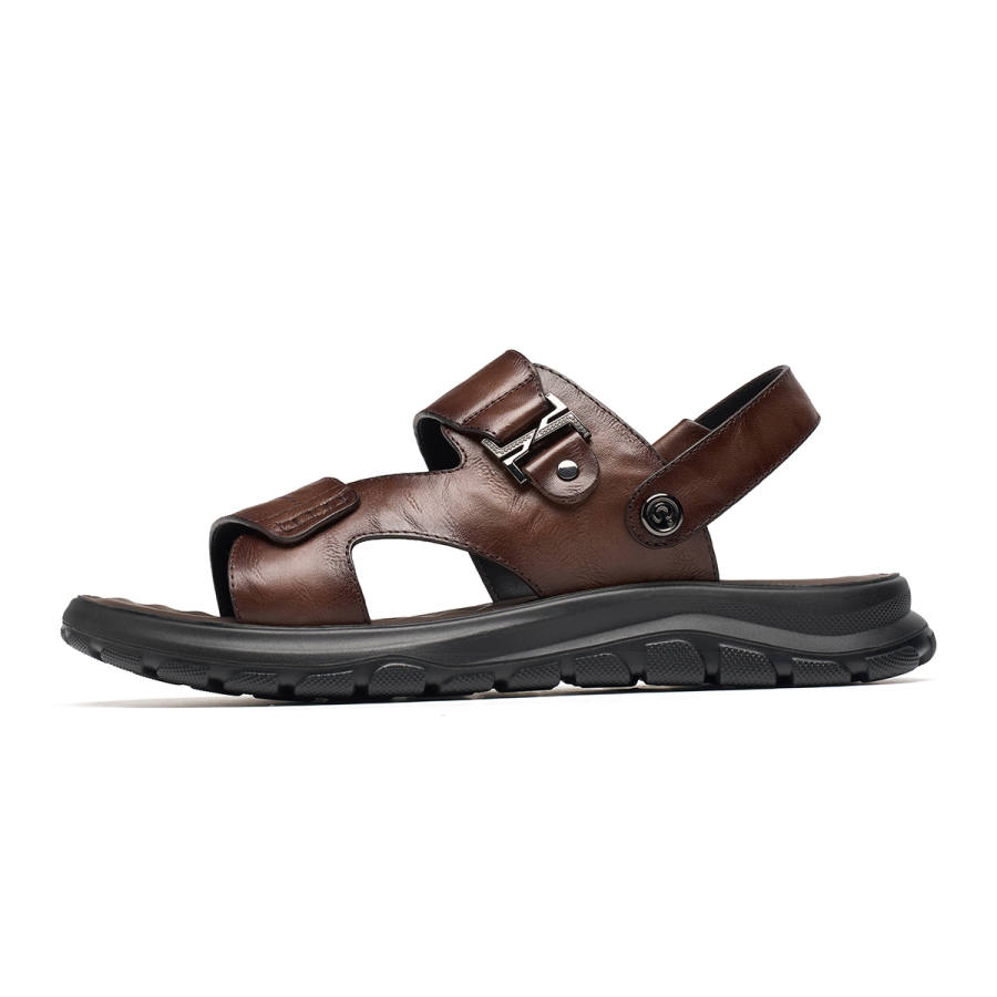 C°BANNER Cow Leather Beach Sandals Men's Brown
