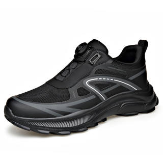 MODENGPAN Fabric Breathable Lightweight Breathable And Lightweight Low top Casual Shoes Men's Black