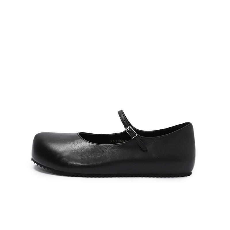 CORINNA DI MARSALA Sheepskin Flat Mary Jane Shoes 1CM Women's