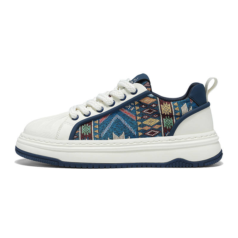 HLA Skateboard Shoes Men's Low Top White Blue Red