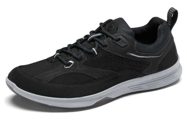 Ecco Transcend Collection Cow Leather Soft And Comfortable Low top Sports Casual Shoes Men's Black
