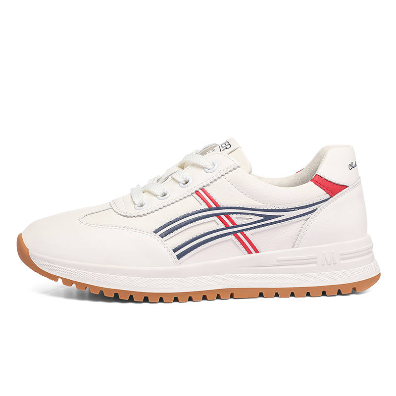 JINSITU Textile, Split Cow Leather Abrasion Resistant Height Increasing Low top Chunky Sneakers 4cm Women's