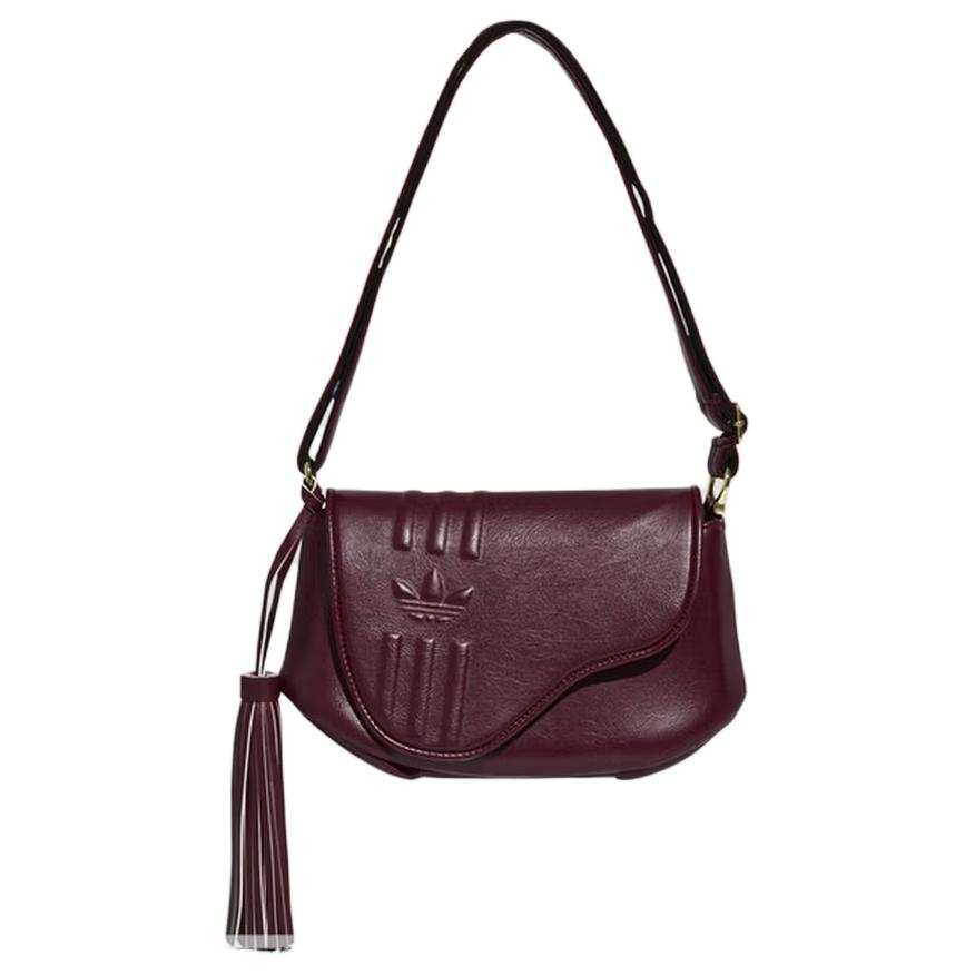 Adidas Originals Polyurethane Saddle Bag Handbag, Shoulder Bag Women's Dark Red