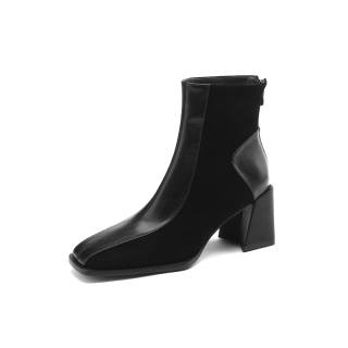 BAISHITING Cow Leather Sheepskin Ankle Boots 7cm Women's