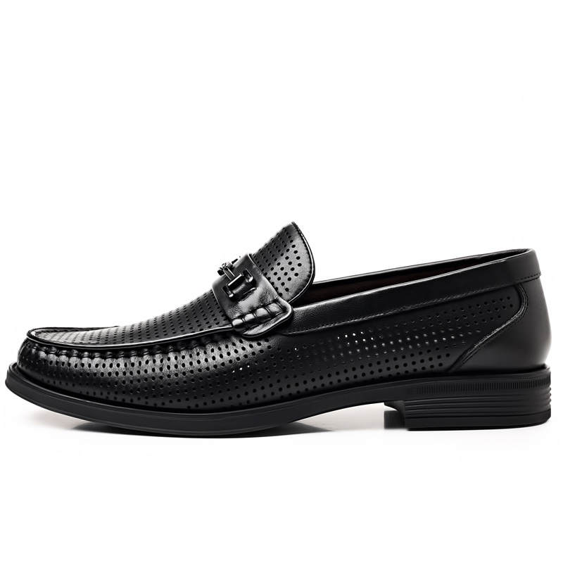 XIAOTOULANG Top Grain Cow Leather Casual Shoes Men's Black