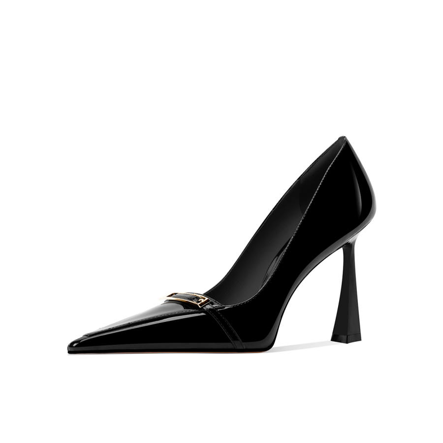 Shesrim Patent Leather Slim Heel High Heels Women's