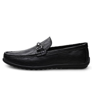 XIMO BULL Top Grain Cow Leather Casual Shoes Men's Black