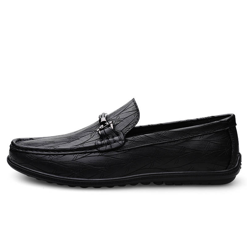 XIMO BULL Top Grain Cow Leather Casual Shoes Men's Black