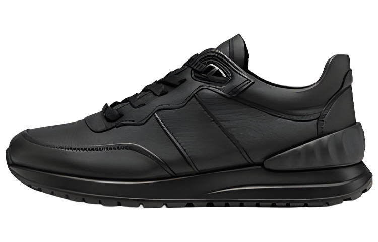 Ecco Ya Yue Leather Cushioning Slip Resistant Abrasion Resistant Low top Casual Shoes Men's Black