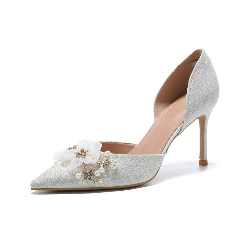 Zubumei Slim Heel High Heels Women's White