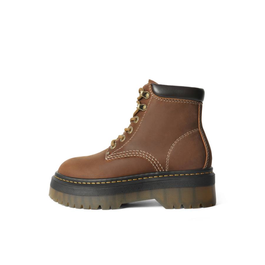 BELLE Fun And Wild Collection Top Grain Cow Leather 12cm Combat Boots 5.5CM Women's Brown, Black