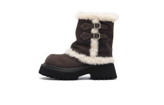 UNCLEWEN Nubuck Thermal Abrasion Resistant Slip Resistant Short Snow Boots Women's