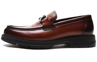 Satchi Top Grain Cow Leather Casual Leather Shoes Men's Yellow Brown