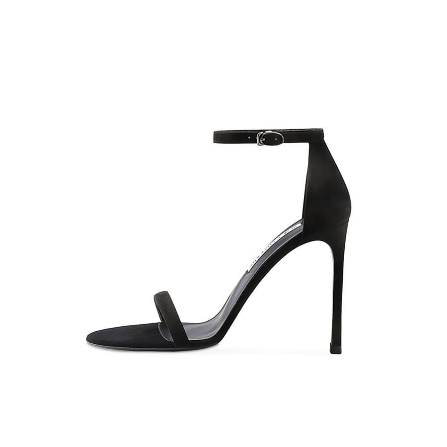 CHUYANG Suede One Strap Sandals Women's Black