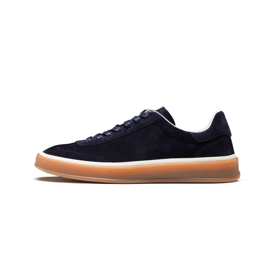 TRUFFAUT Soft Lining German Army Trainers Cow Suede Low top Skateboard Shoes Men's Dark Blue