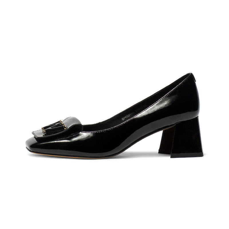 Coup De Foudre Patent Leather Chunky Heel High Heels 5.5cm Women's