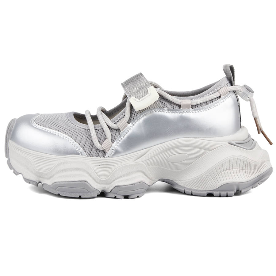 JIANGBANG Breathable Lightweight Height Increasing Low top Chunky Sneakers Women's