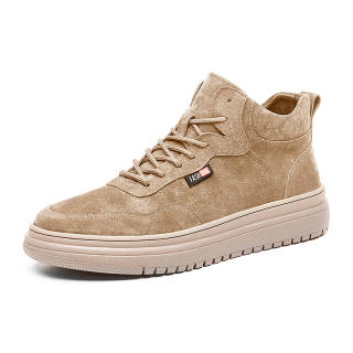 MINGYITU Pigskin Abrasion Resistant Abrasion Resistant Mid top Casual Shoes Men's