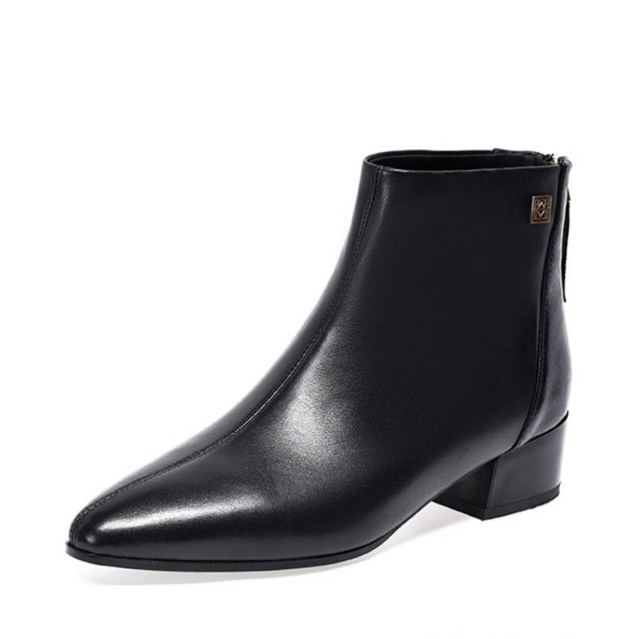 Devanro Devanro Top Grain Cow Leather Ankle Boots Women's Black