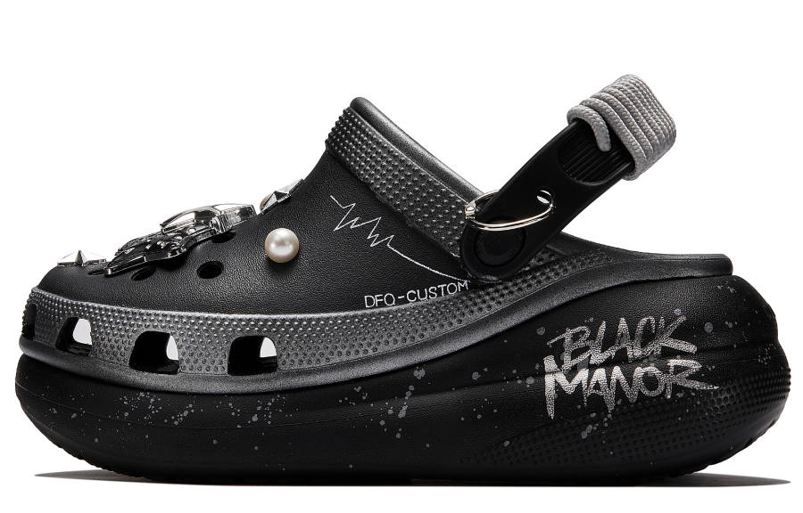 Crocs Crocs Crush Clog ADCDAVINCI Custom, Night Star Clogs Unisex Silver Black